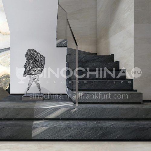 Natural grey modern marble staircase M-BA02J